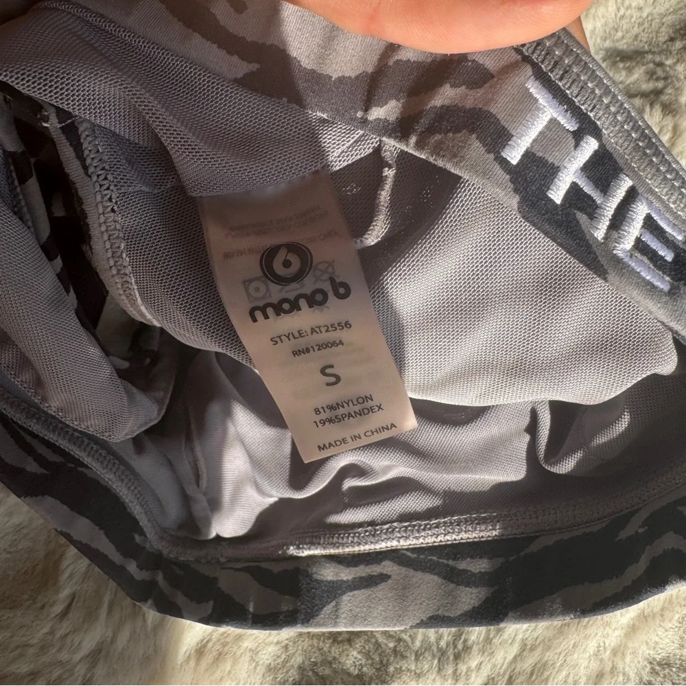 Mono B Black and Gray Zebra Sports Bra